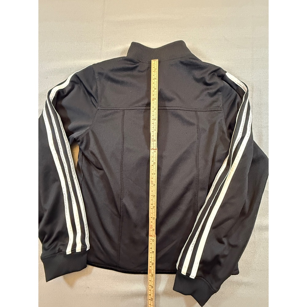Adidas Track Jacket Black White Stripe Full Zip Mesh Logo 548447 Size L 1732 - Picture 6 of 8